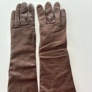 Madova, Brown leather, cashmere lined gloves, made in Italy.